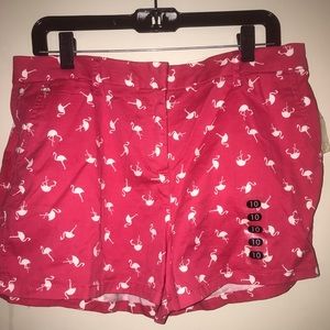Pink flamingo shorts